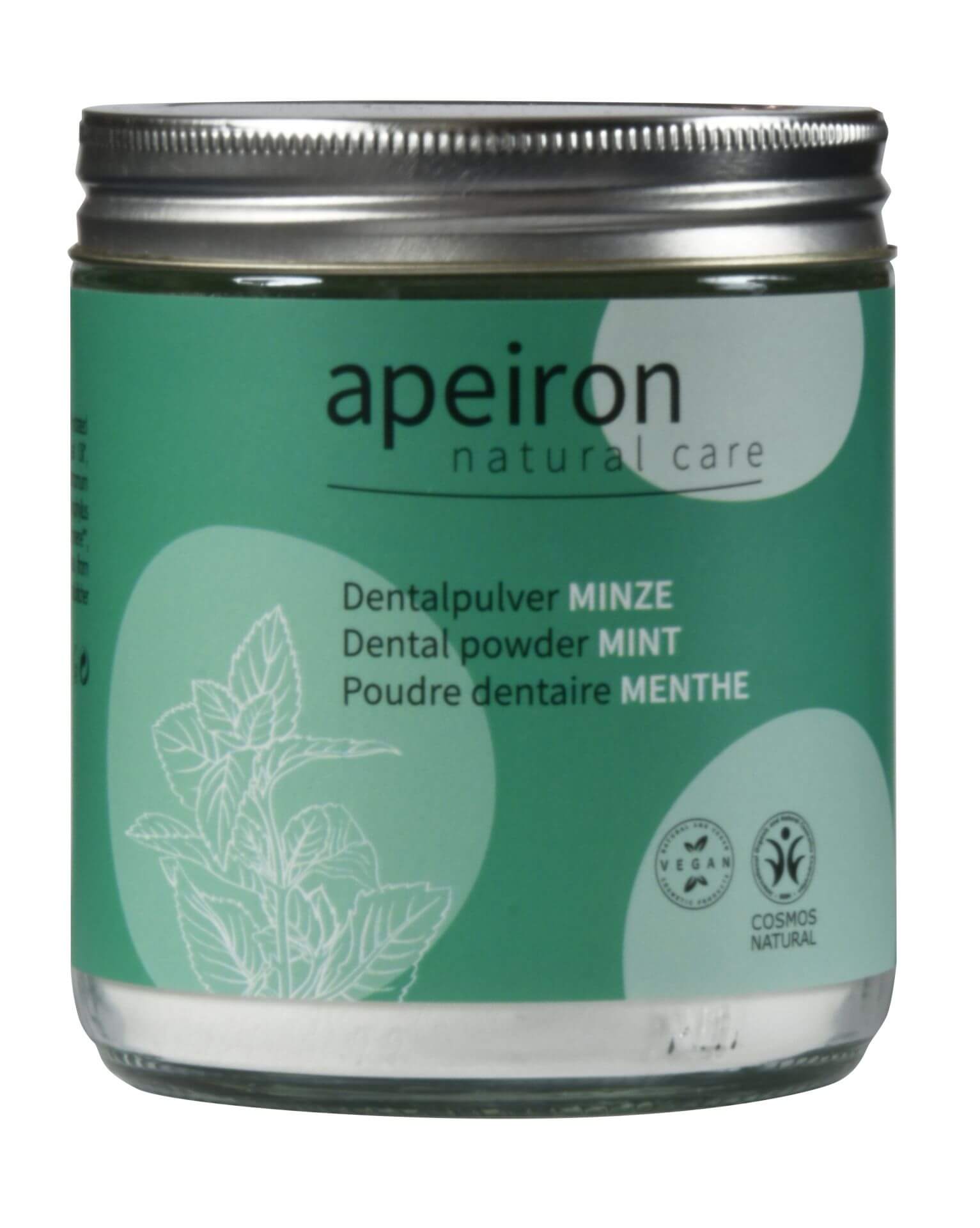 Dental Powder Mint, refill glas, Apeiron