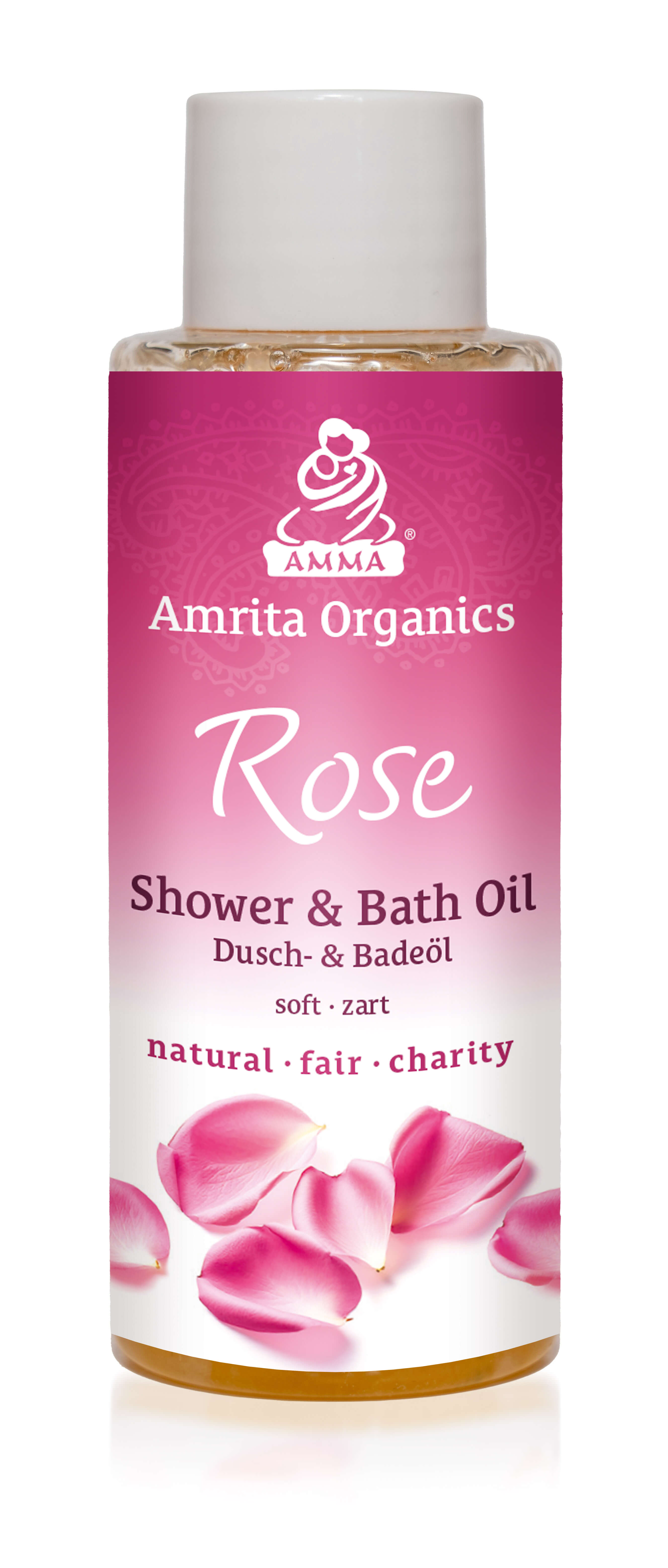 Shower and Bath Oil Rose, organic