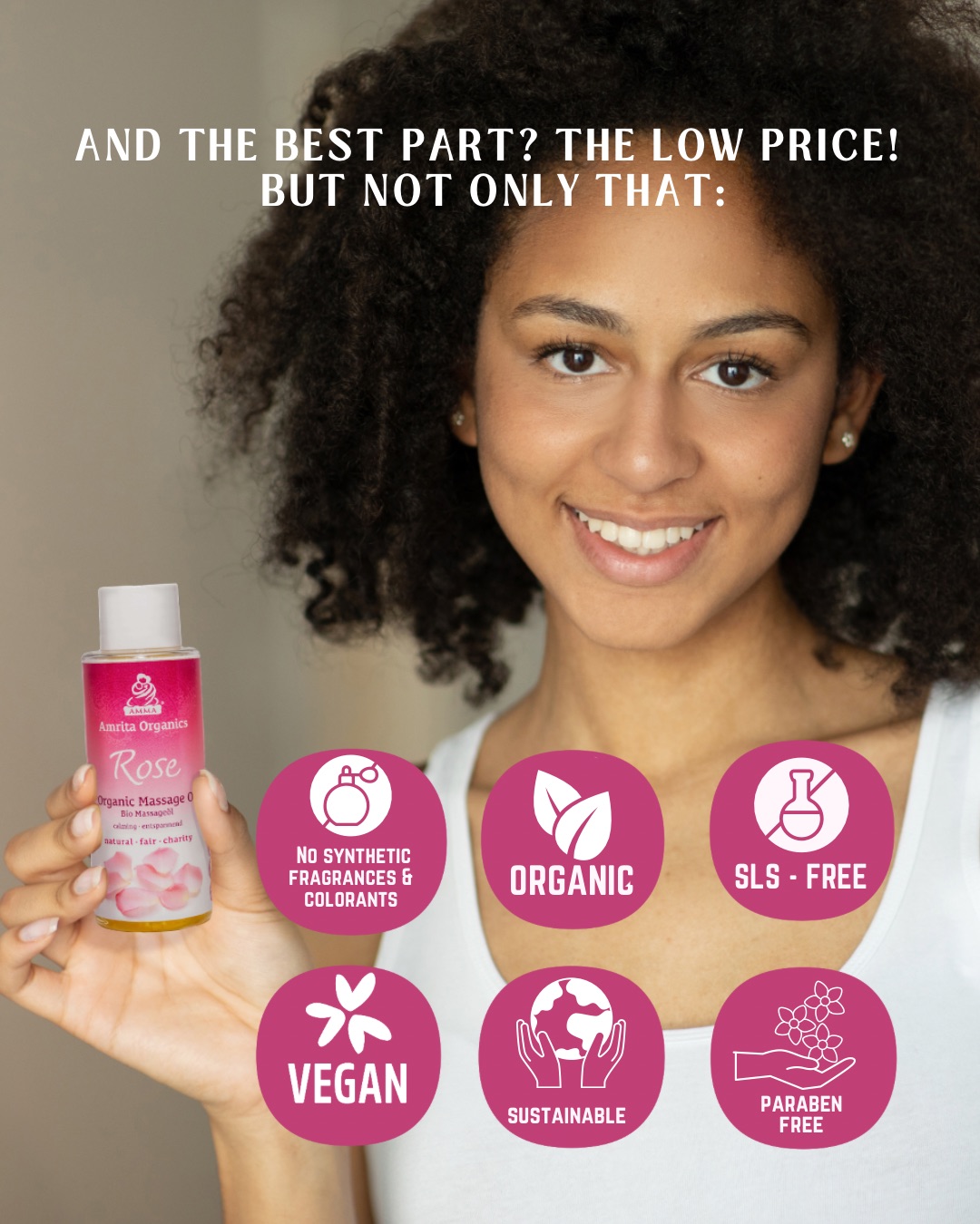 Massage Oil Rose, organic