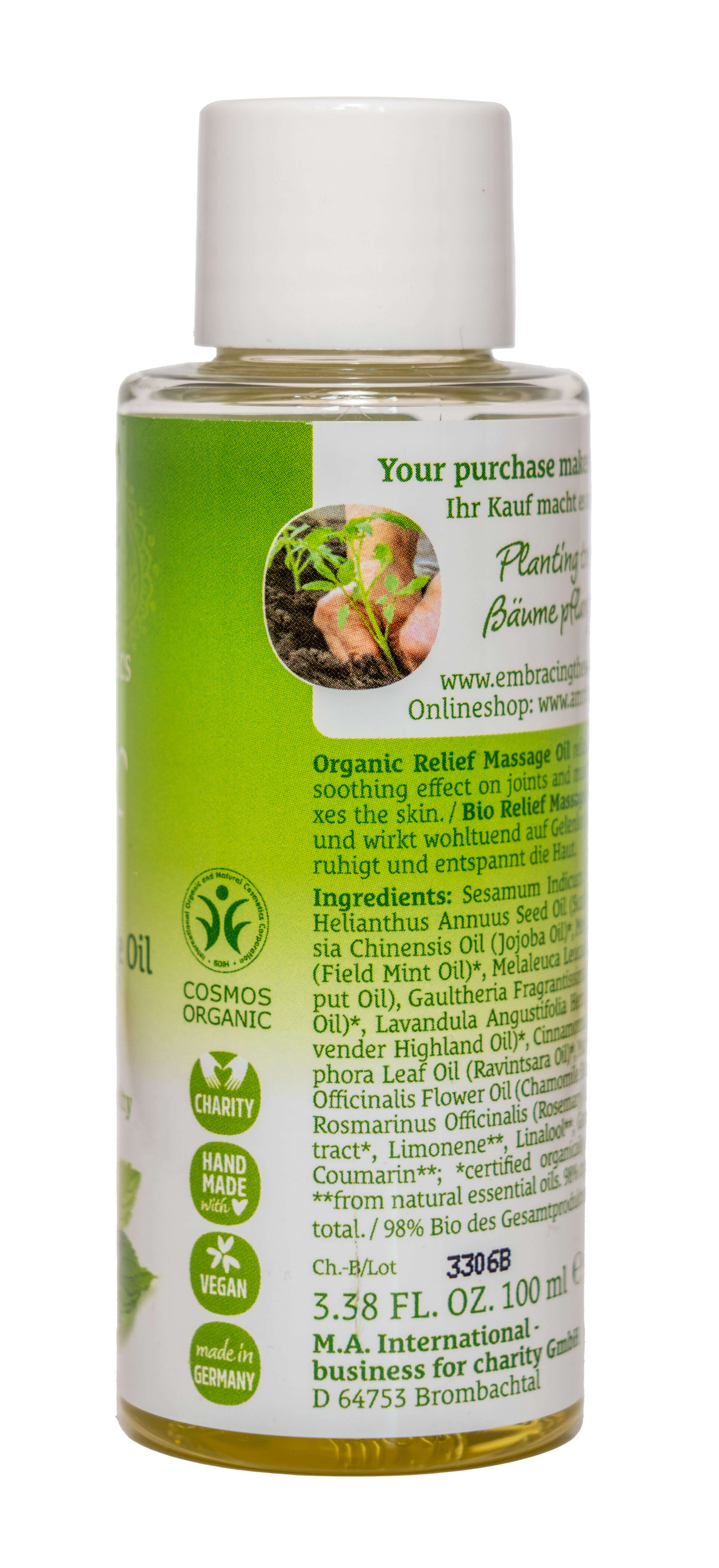 Relief Massage Oil, organic