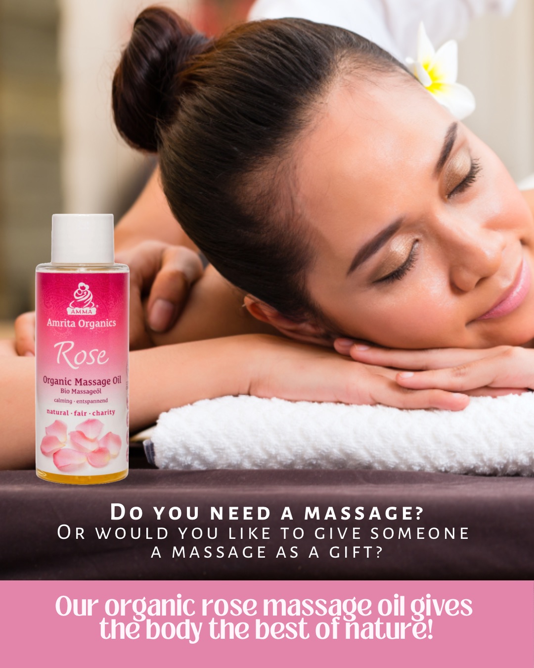 Massage Oil Rose, organic