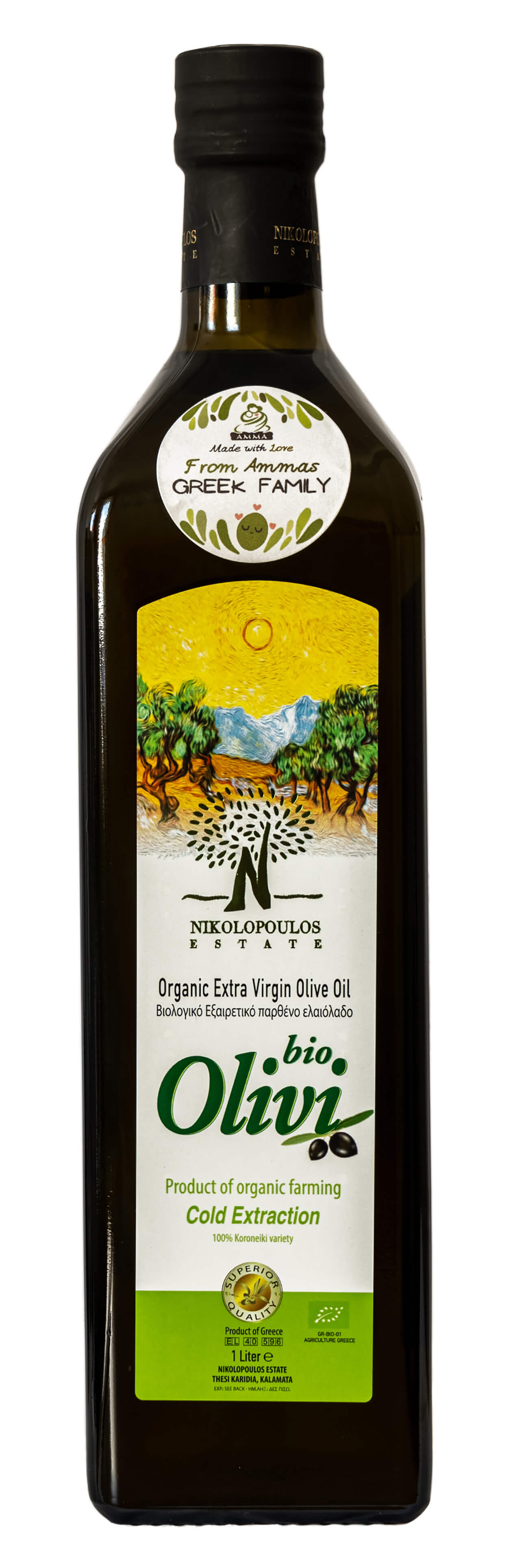 Olivi - Greek Organic Native Olive Oil Extra - 1,0L