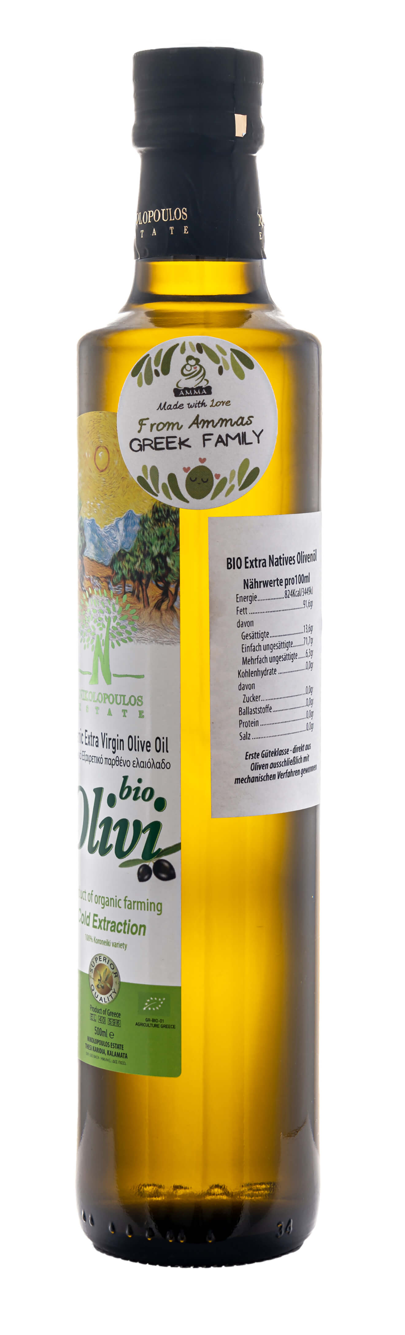 Olivi - Greek Organic Native Olive Oil Extra - 0,5L